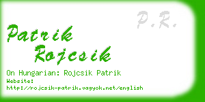 patrik rojcsik business card